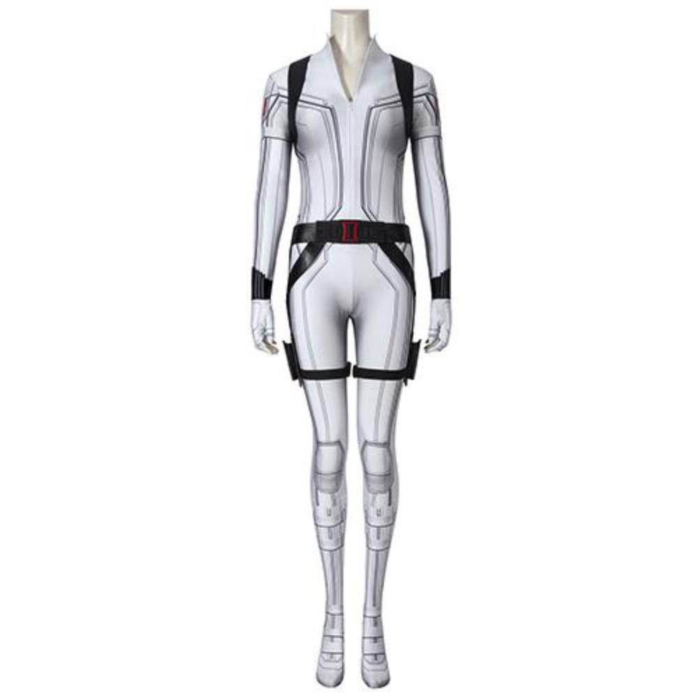 Black Widow Natasha Romanoff White Suit (with zip & shoe)-movie/tv/game jumpsuit-Animee Cosplay