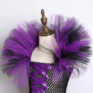 Girls Witch Queen Tutu Tulle Dress with Horns-Kid Costume-Animee Cosplay