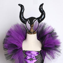Load image into Gallery viewer, Girls Witch Queen Tutu Tulle Dress with Horns-Kid Costume-Animee Cosplay