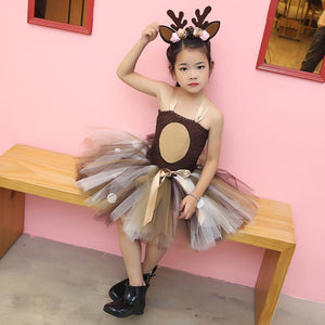 Elk Cosplay Christmas Costume With Headband (For Kid)-Kid Costume-Animee Cosplay