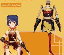 Load image into Gallery viewer, Genshin Impact Xiangling Cosplay Costume (Budget)-movie/tv/game costume-Animee Cosplay