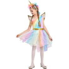 Load image into Gallery viewer, Rainbow Unicorn Costume Tutu Lace Dress-Kid Costume-Animee Cosplay