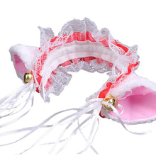 Load image into Gallery viewer, Ruffles Lace Headband Plush Cat Ears Ribbon Bell-Headwear-Animee Cosplay