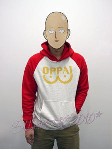 Anime One Punch man Saitama Oppai Hoodie / Hooded Sweatshirt-Hoodie-Animee Cosplay