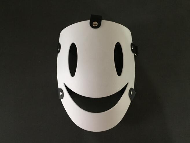 Anime High-Rise Invasion Tenkuu Shinpan Cosplay Mask / White Face Cover Smiley Plastic Cosplay Props-Mask-Animee Cosplay