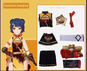 Genshin Impact Xiangling Cosplay Costume (Budget)-movie/tv/game costume-Animee Cosplay
