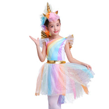 Load image into Gallery viewer, Rainbow Unicorn Costume Tutu Lace Dress-Kid Costume-Animee Cosplay