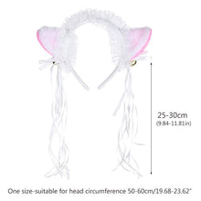 Load image into Gallery viewer, Ruffles Lace Headband Plush Cat Ears Ribbon Bell-Headwear-Animee Cosplay