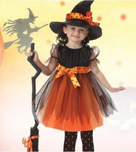 Load image into Gallery viewer, Halloween Girl Ribbon Witch Dress With Hat (For Kid)-Kid Costume-Animee Cosplay