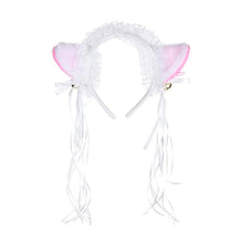 Load image into Gallery viewer, Ruffles Lace Headband Plush Cat Ears Ribbon Bell-Headwear-Animee Cosplay