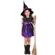 Load image into Gallery viewer, Halloween Girl Ribbon Witch Dress With Hat (For Kid)-Kid Costume-Animee Cosplay