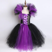 Load image into Gallery viewer, Girls Witch Queen Tutu Tulle Dress with Horns-Kid Costume-Animee Cosplay