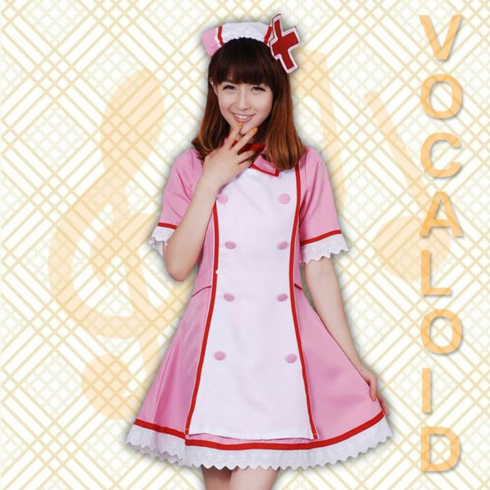 VOCALOID-Kagamine Nurse Uniform (Pink)-anime costume-Animee Cosplay
