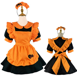 Halloween Pumpkin Orange Lolita Maid Dress-Lolita Dress-Animee Cosplay