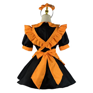 Halloween Pumpkin Orange Lolita Maid Dress-Lolita Dress-Animee Cosplay