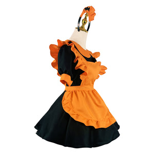 Halloween Pumpkin Orange Lolita Maid Dress-Lolita Dress-Animee Cosplay