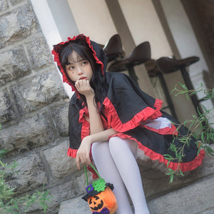 Black & Red Cosplay Lolita Maid Dress-Lolita Dress-Animee Cosplay