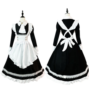 Long Sleeves Long One Piece Lolita Maid Dress-Lolita Dress-Animee Cosplay