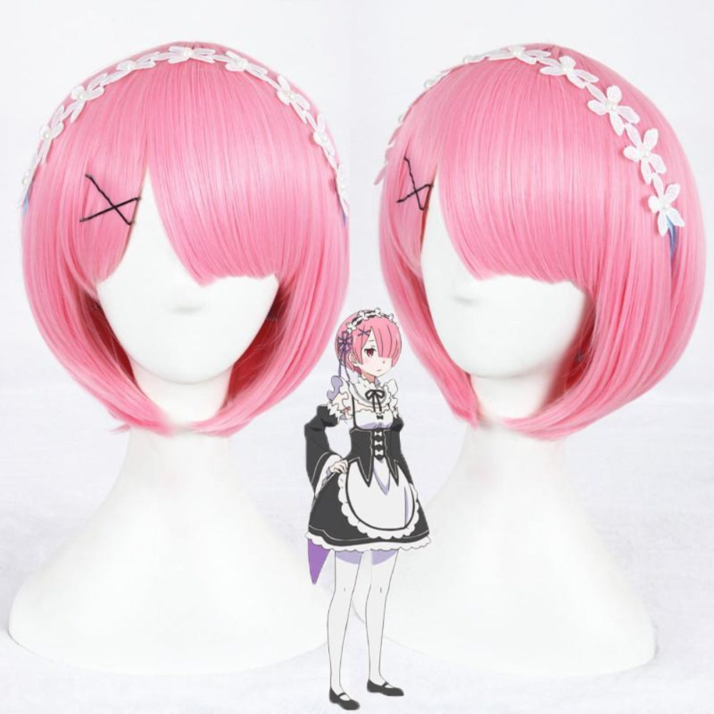 Zero kara Hajimeru Isekai Seikatsu: Ram-cosplay wig-Animee Cosplay