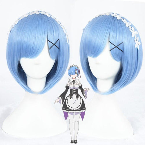 Zero kara Hajimeru Isekai Seikatsu - Rem-Cosplay Wig-Animee Cosplay