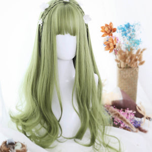 Sage Green Extra Long with Wavy Ends Lolita Wig-lolita wig-Animee Cosplay