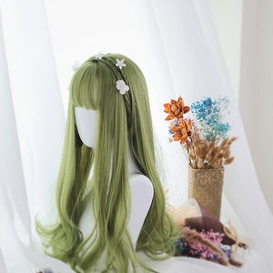 Sage Green Extra Long with Wavy Ends Lolita Wig-lolita wig-Animee Cosplay