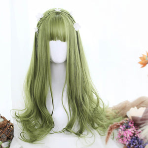 Sage Green Extra Long with Wavy Ends Lolita Wig-lolita wig-Animee Cosplay