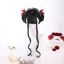 Load image into Gallery viewer, Leather Black with Side-Long Braids Lolita Wig-lolita wig-Animee Cosplay