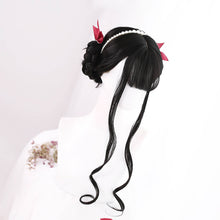 Load image into Gallery viewer, Leather Black with Side-Long Braids Lolita Wig-lolita wig-Animee Cosplay