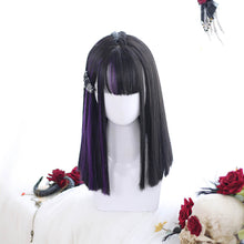 Load image into Gallery viewer, Super Straight Dark Violet Centre Braid Lolita Wig-lolita wig-Animee Cosplay