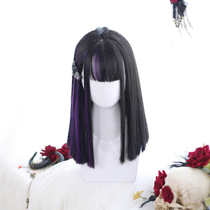 Super Straight Dark Violet Centre Braid Lolita Wig-lolita wig-Animee Cosplay