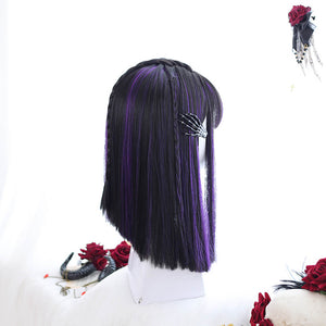 Super Straight Dark Violet Centre Braid Lolita Wig-lolita wig-Animee Cosplay