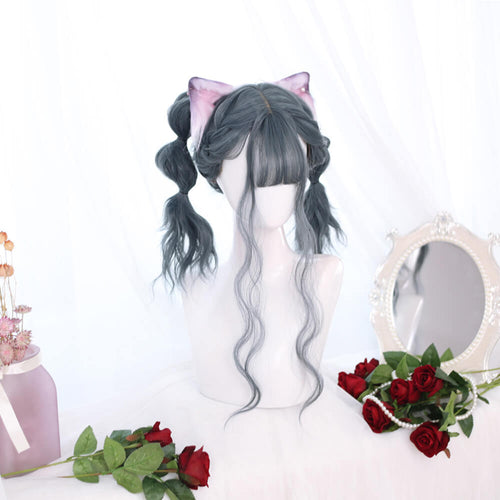 Prussian Blue with Side Ponytails Lolita Wig-lolita wig-Animee Cosplay
