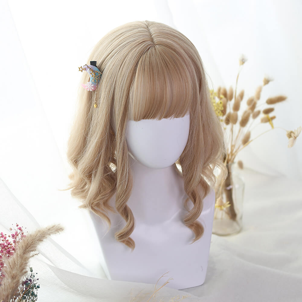Honey Blonde Sweet Long Side Fringes Lolita Wig-lolita wig-Animee Cosplay