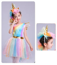 Load image into Gallery viewer, Rainbow Unicorn Costume Tutu Lace Dress-Kid Costume-Animee Cosplay