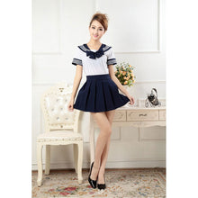 Load image into Gallery viewer, Navy Blue Sailor Suit Dress-anime costume-Animee Cosplay