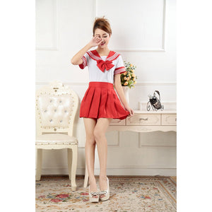 Red Sailor Suit Dress-anime costume-Animee Cosplay