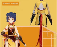 Load image into Gallery viewer, Genshin Impact Xiangling Cosplay Costume (Budget)-movie/tv/game costume-Animee Cosplay