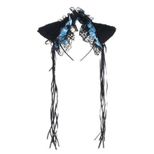 Load image into Gallery viewer, Ruffles Lace Headband Plush Cat Ears Ribbon Bell-Headwear-Animee Cosplay