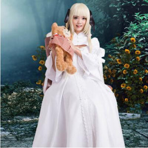Yosuga no Sora Kasugano Sora White Lolita Cosplay Dress/Costume-Lolita Dress-Animee Cosplay