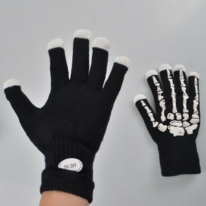 Halloween Skull LED Glowing Gloves-Gloves-Animee Cosplay