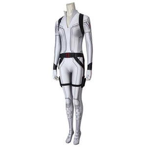 Black Widow Natasha Romanoff White Suit (with zip & shoe)-movie/tv/game jumpsuit-Animee Cosplay