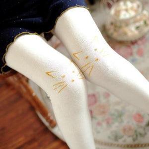 Casual Lovely Cat Jersey Stockings-Socks-Animee Cosplay