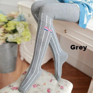 Classic Vertical Striped Stockings With A Bow-Socks-Animee Cosplay